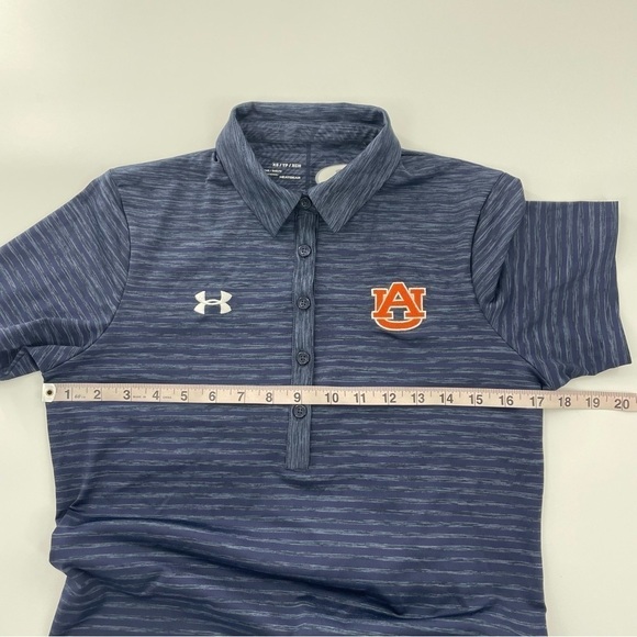 Under Armour Women’s Auburn Team Issued Navy Blue Stripe Golf Polo - Picture 7 of 8